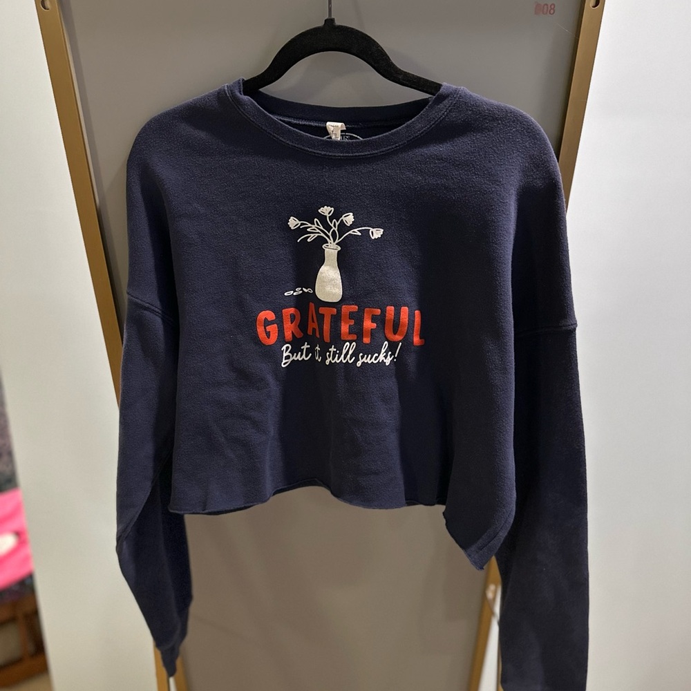 Navy Blue Graphic Women's Sweater